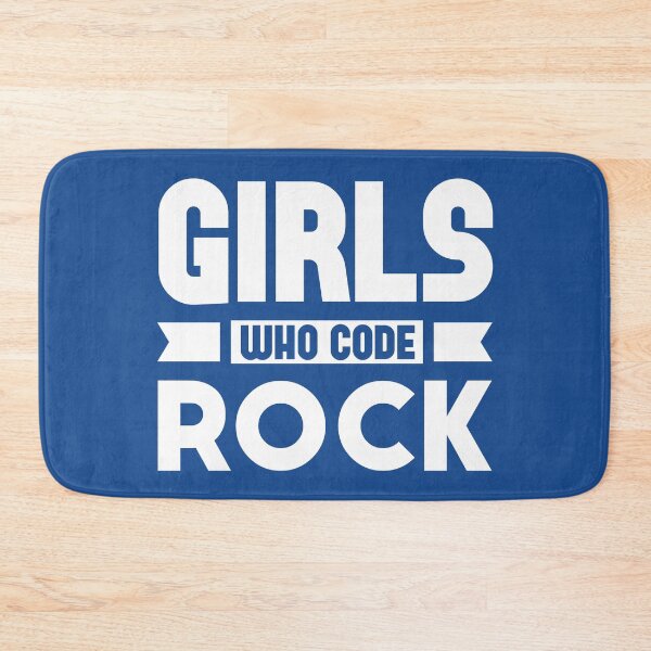 Item preview, Girls Who Code Rock, White on Blue designed and sold by sweetbelle.