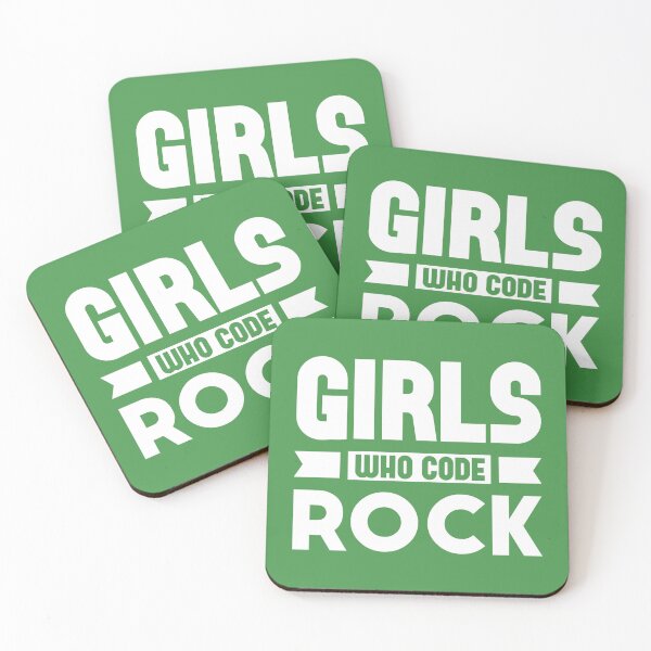 Item preview, Girls Who Code Rock, White on Green designed and sold by sweetbelle.