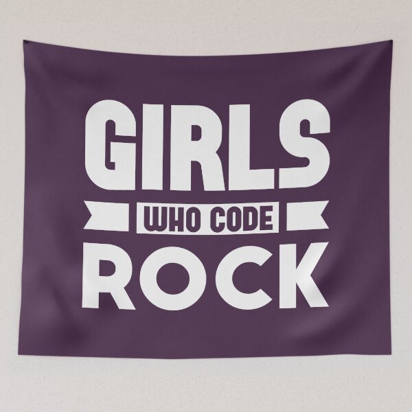 Item preview, Girls Who Code Rock, White on Purple designed and sold by sweetbelle.