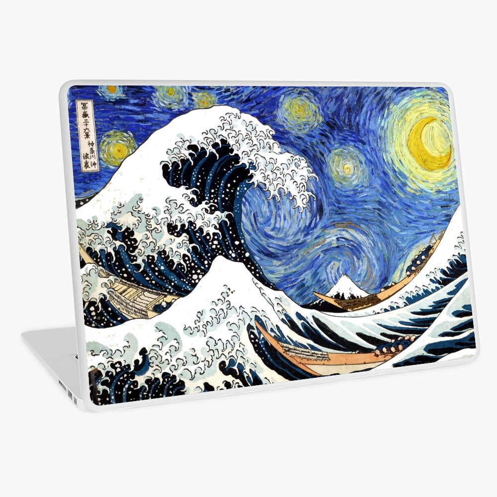 Iconic Starry Night Wave of Kanagawa Laptop Skin