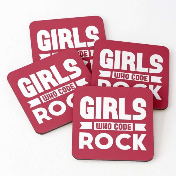 Item preview, Girls Who Code Rock, White on Red designed and sold by sweetbelle.