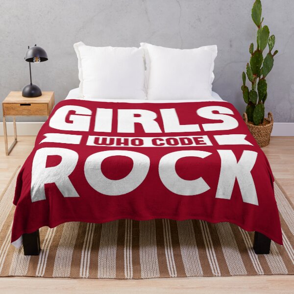 Item preview, Girls Who Code Rock, White on Red designed and sold by sweetbelle.