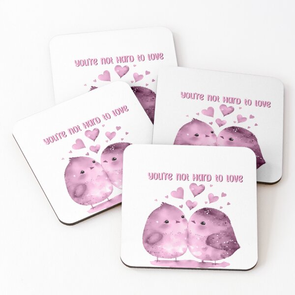 Item preview, You’re not hard to love / lovebirds / mental health / positivity / depression / cute / kind / romance designed and sold by ae-samantha.