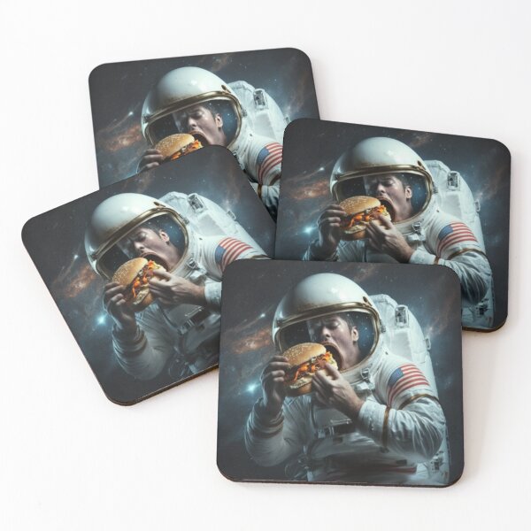 Item preview,  American astronaut with a burger in space designed and sold by K-BOSS.