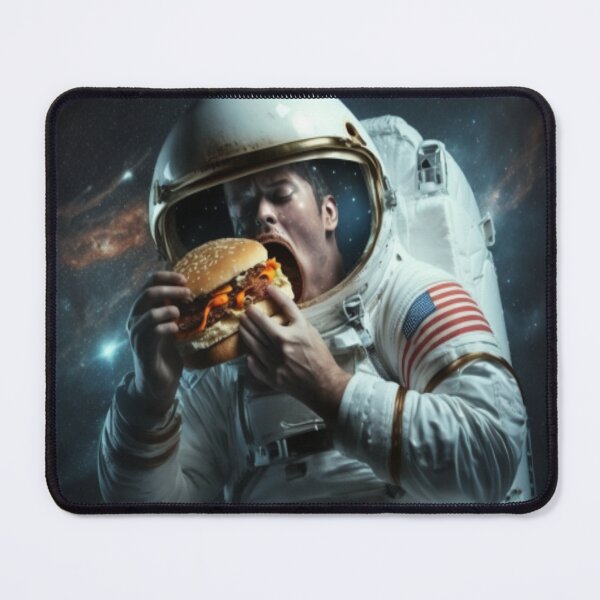 Item preview, American astronaut with a burger in space designed and sold by K-BOSS.