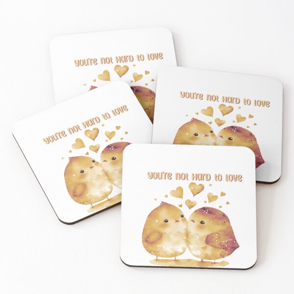 Item preview, You’re not hard to love / lovebirds / mental health / positivity / depression / cute / kind / romance designed and sold by ae-samantha.