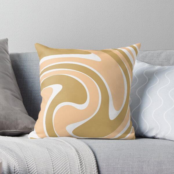 Retro Liquid Swirl Abstract Pattern Throw Pillow