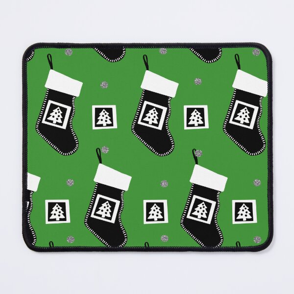 Item preview, Black and White Christmas Stockings on Green designed and sold by dKarthdesign.