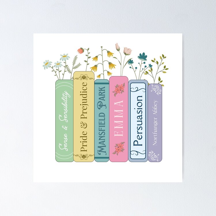 Jane Austen Books Sticker