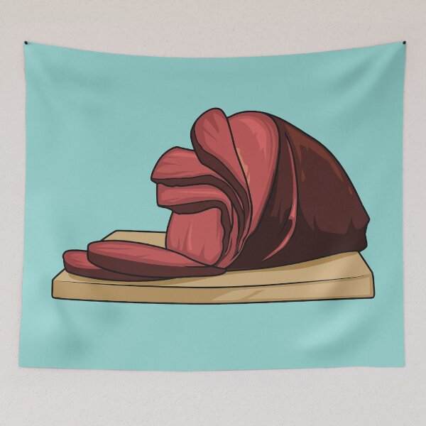 Item preview, Ham cartoon illustration designed and sold by Misscartoon.