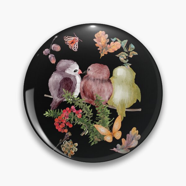 Item preview, Cute Birds On A Twig Watercolor Colorful Nature Design designed and sold by EarthArtDesigns.