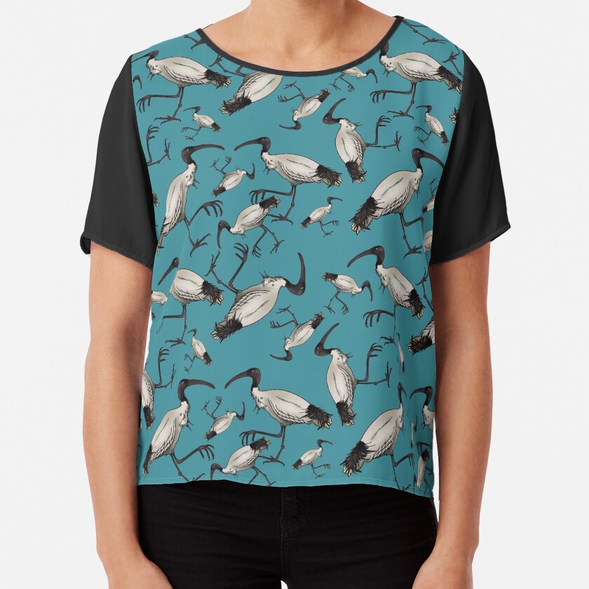 White Ibis / Bin Chickens Chiffon Top