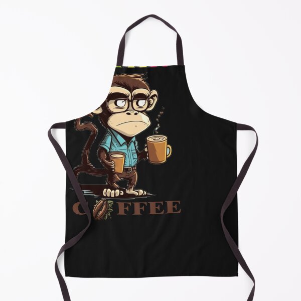 Item preview, smart monkey holding a cup of coffee designed and sold by moroccan-stret.