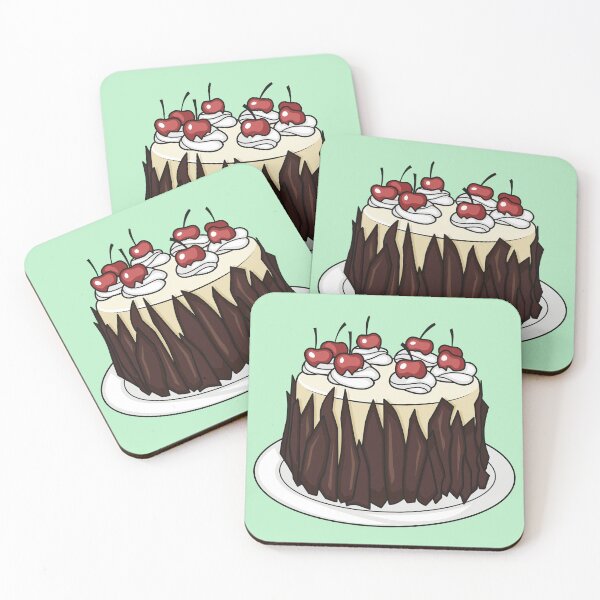 Item preview, Black Forest cake cartoon illustration designed and sold by Misscartoon.