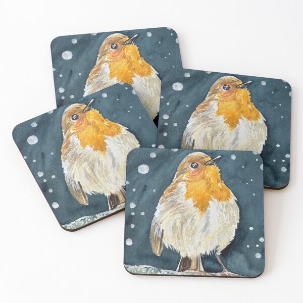 Item preview, Robin in the snow designed and sold by AnjuPaintings.
