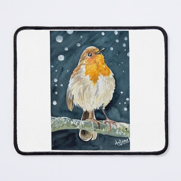 Item preview, Robin in the snow designed and sold by AnjuPaintings.