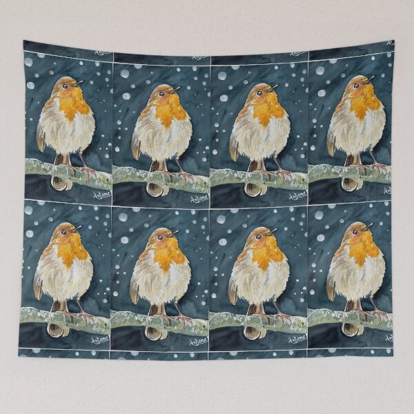 Item preview, Robin in the snow designed and sold by AnjuPaintings.