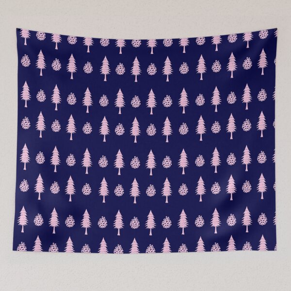 Item preview, Pine Trees, Pinecones, Pink and Blue, Medium Pattern designed and sold by SpruceGooseCo.