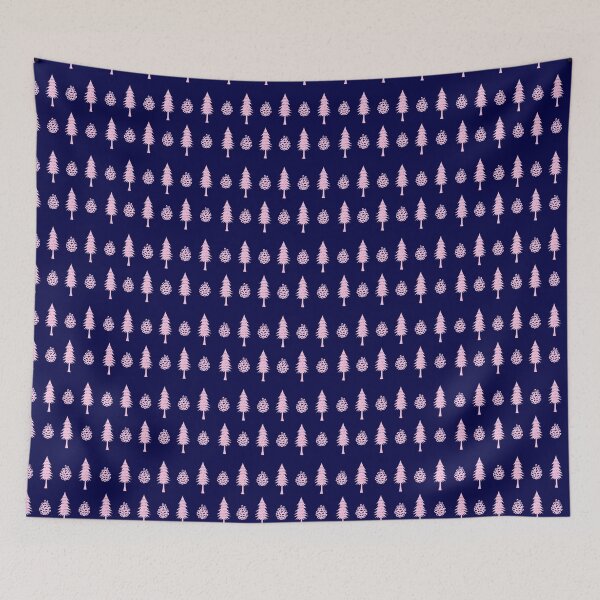 Item preview, Pine Trees, Pinecones, Pink and Blue, Small Pattern designed and sold by SpruceGooseCo.
