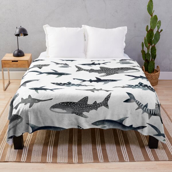 Item preview, Sharks! Sharks! Sharks! Dark Ocean Watercolour designed and sold by jesschampagne.