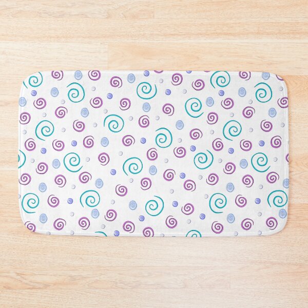 Item preview, Aqua and Purple Swirls on White  designed and sold by dKarthdesign.