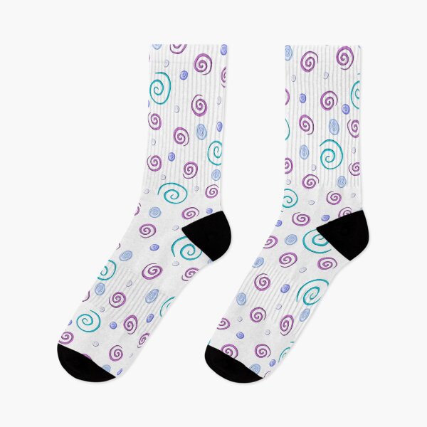 Item preview, Aqua and Purple Swirls on White  designed and sold by dKarthdesign.