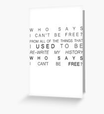 who says Greeting Card