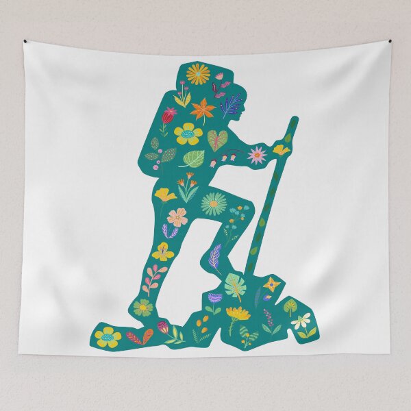Item preview, Flower Power Hiker verde azulado designed and sold by Deedy Studio.