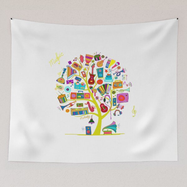 Item preview, Music instruments tree, sketch for your design designed and sold by Kudryashka.