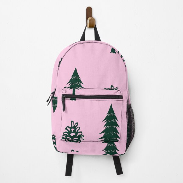 Item preview, Trees, Pinecones, Pink and Green and Pink, Large Pattern designed and sold by SpruceGooseCo.