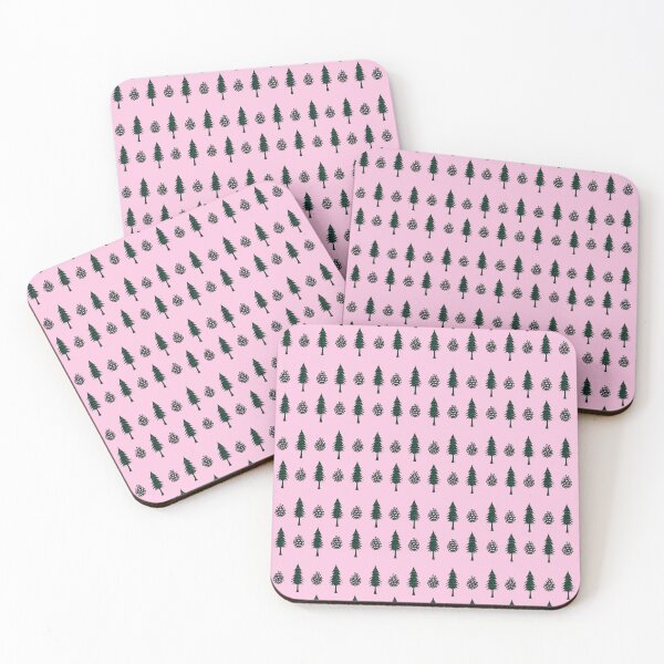 Item preview, Pine Trees, Pinecones, Green and Pink, Small Pattern designed and sold by SpruceGooseCo.