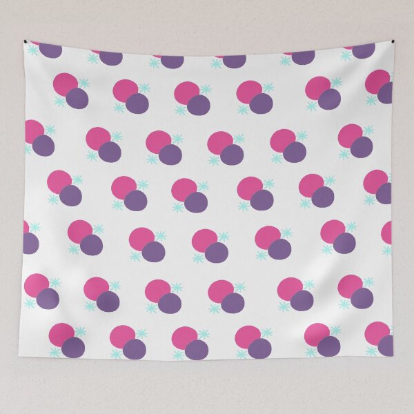 Item preview, Pink and Purple Geometric Circles with Blue Asterisks designed and sold by dKarthdesign.
