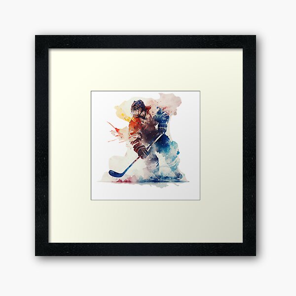 Item preview, Joueur de hockey sur glace en action designed and sold by wagmidesigns.