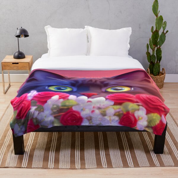Artikelvorschau, Rosen sind Valentinsgrüße, Veilchen sind blau, diese Katze liebt Blumen, vielleicht mehr als du! entworfen und verkauft von CoreiDesign.