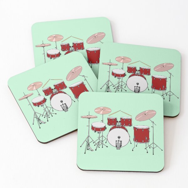 Item preview, Drum kit cartoon illustration designed and sold by Misscartoon.