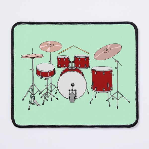 Item preview, Drum kit cartoon illustration designed and sold by Misscartoon.