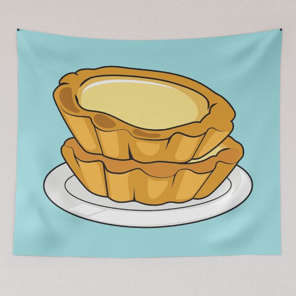 Item preview, Egg tart cartoon illustration designed and sold by Misscartoon.