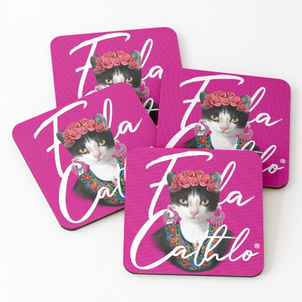 Item preview, Mexican Pink TXW back Cat Frida Cathlo version of - Frida Kahlo designed and sold by Jaime Ortiz.