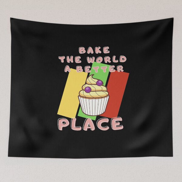Item preview, You Bake The World A Better Place with retro background designed and sold by awCurve.
