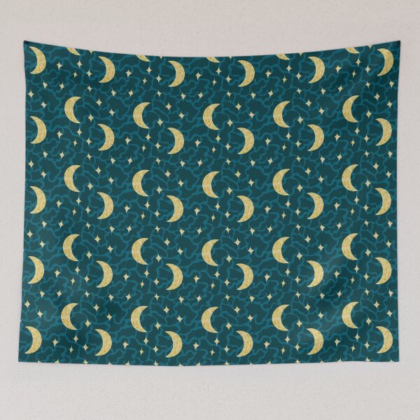 Item preview, Moon and Stars Night Sky Constellation Pattern designed and sold by ana-celeste.