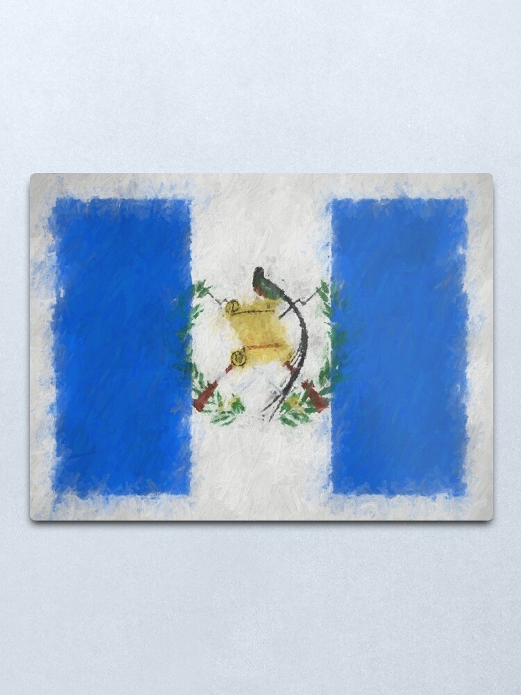 Alternate view of Guatemala Flag Reworked No. 66, Series 4 Metal Print
