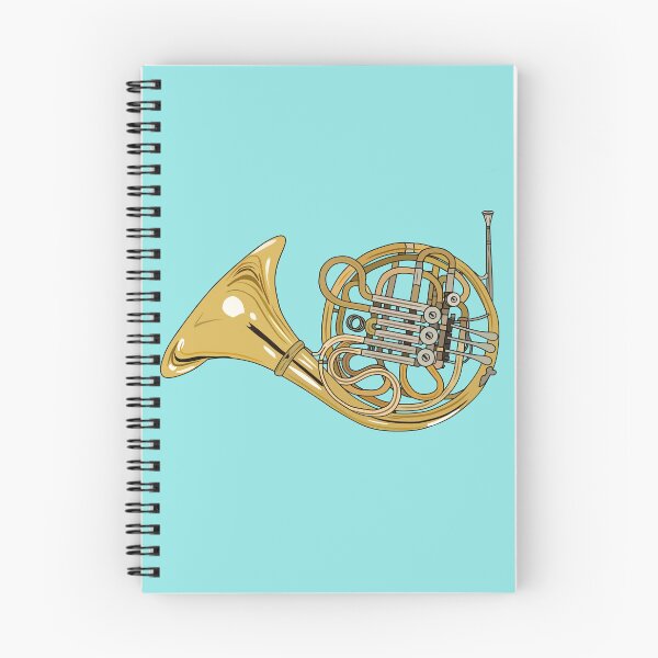 Item preview, French horn cartoon illustration designed and sold by Misscartoon.