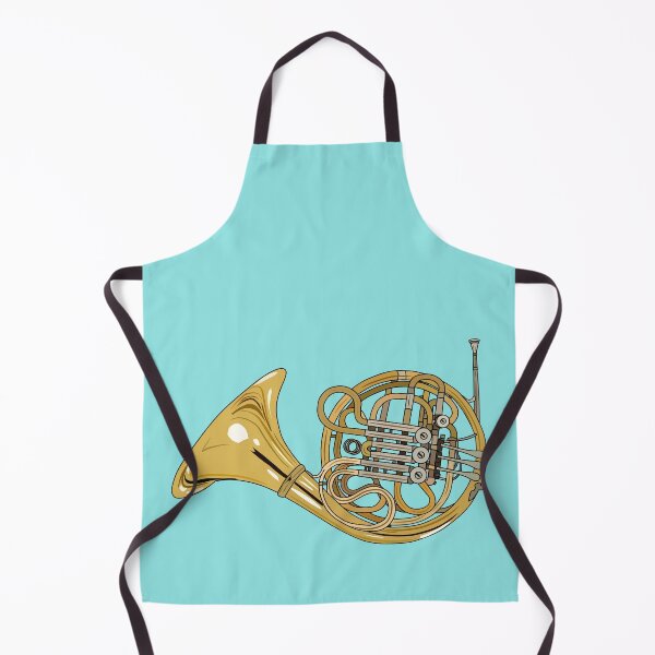 Item preview, French horn cartoon illustration designed and sold by Misscartoon.