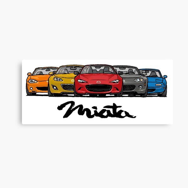 MX5 Miata Générations Impression sur toile