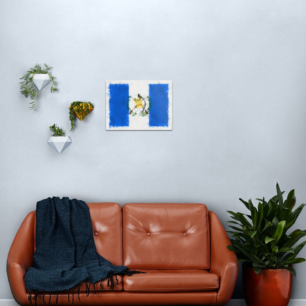 Guatemala Flag Reworked No. 66, Series 5 Metal Print