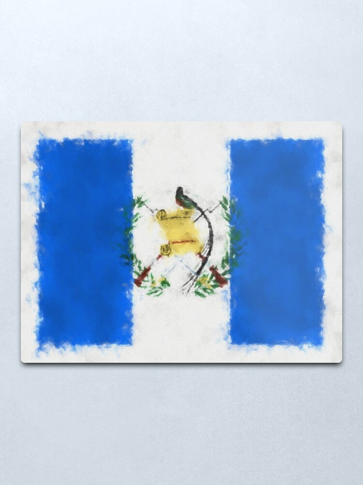 Alternate view of Guatemala Flag Reworked No. 66, Series 5 Metal Print