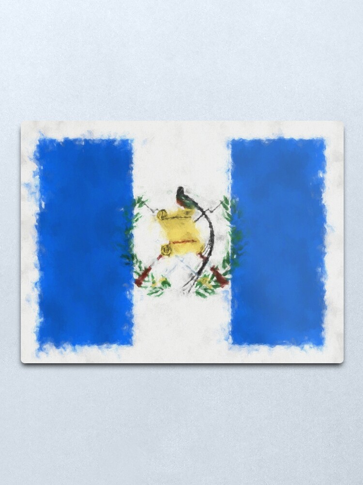 Alternate view of Guatemala Flag Reworked No. 66, Series 5 Metal Print