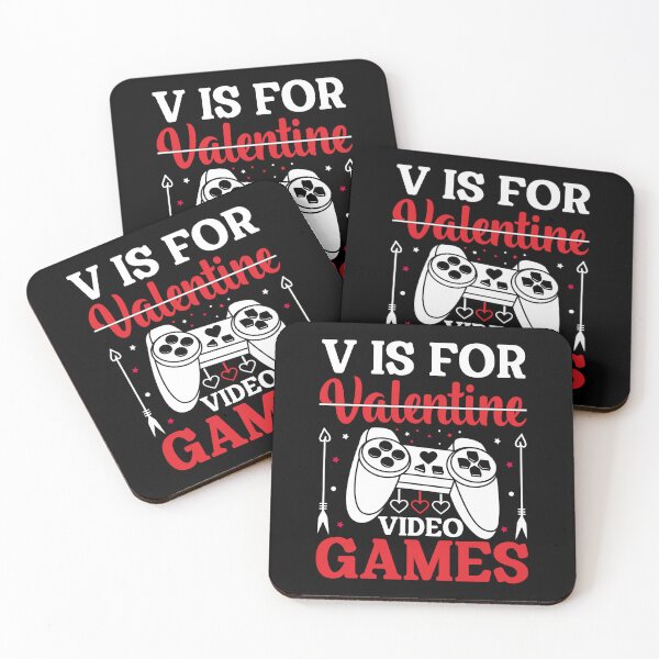 Item preview, V is For Valentine Video Games - Cute Valentine's Day Design for Game Lovers by FanityPrints designed and sold by FanityPrints.
