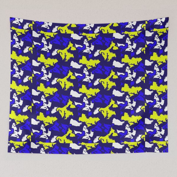 Item preview, unicorns in blue & yellow designed and sold by fgood.