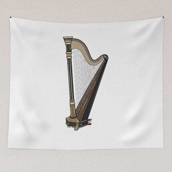 Item preview, Harp cartoon illustration designed and sold by Misscartoon.